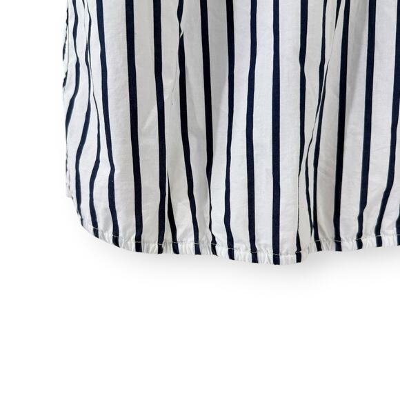 Talbots Twist Hem Shirt Womens Small Nautical Stripe Button Down Dolman Boxy - Picture 7 of 9